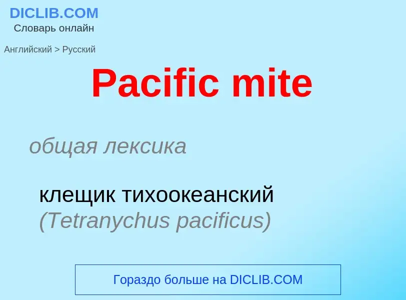 Как переводится Pacific mite на Русский язык