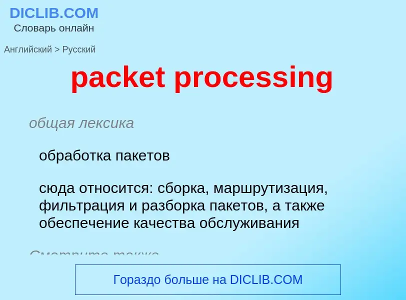 Traduzione di &#39packet processing&#39 in Russo