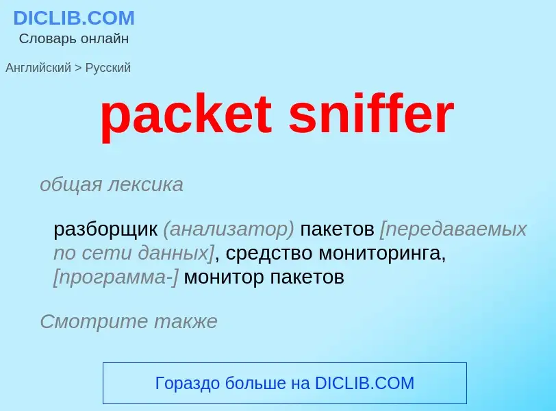 Как переводится packet sniffer на Русский язык