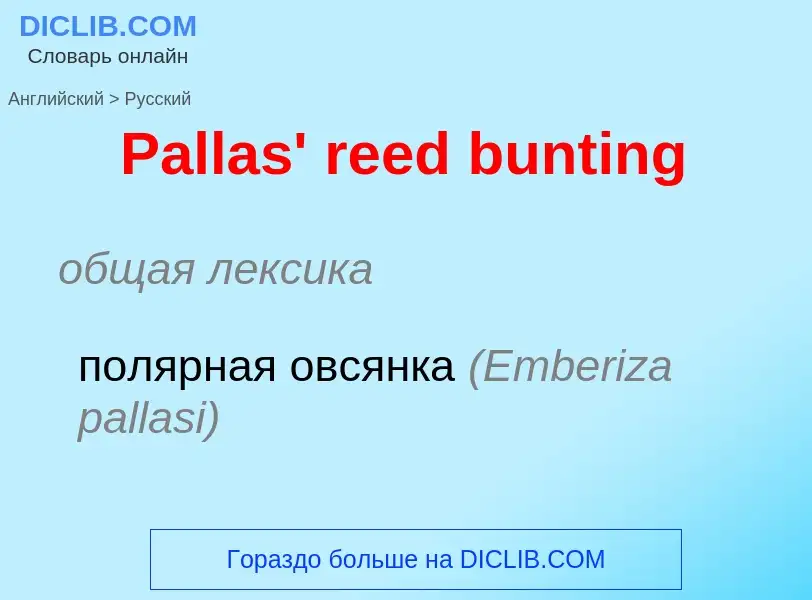 Как переводится Pallas' reed bunting на Русский язык