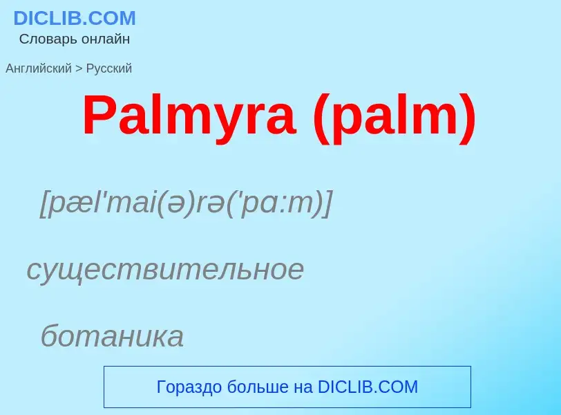 Как переводится Palmyra (palm) на Русский язык