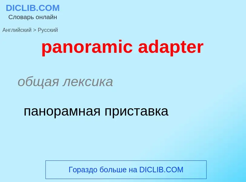 What is the Russian for panoramic adapter? Translation of &#39panoramic adapter&#39 to Russian