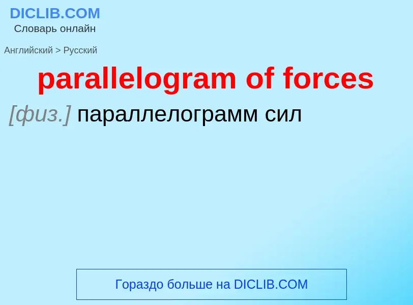 What is the Russian for parallelogram of forces? Translation of &#39parallelogram of forces&#39 to R