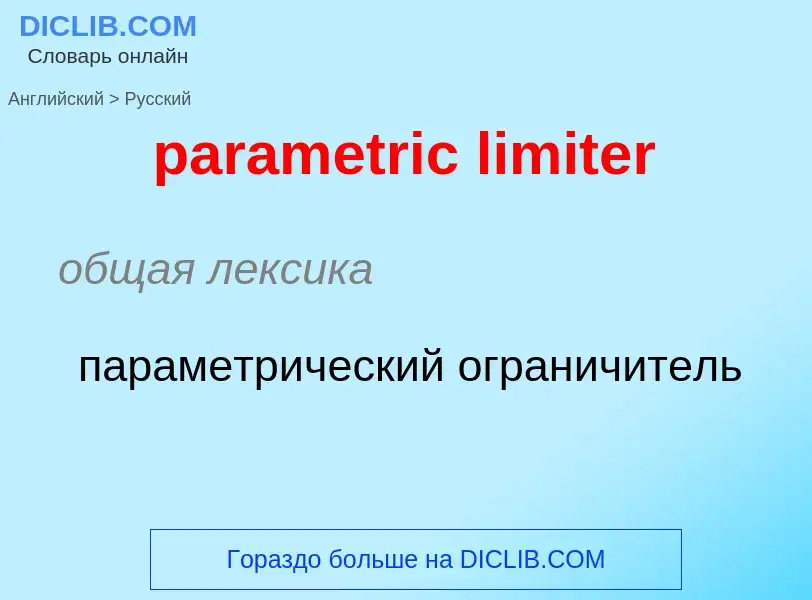 Как переводится parametric limiter на Русский язык