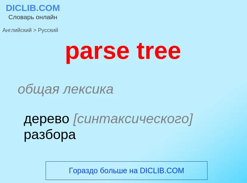 What is the Russian for parse tree? Translation of &#39parse tree&#39 to Russian