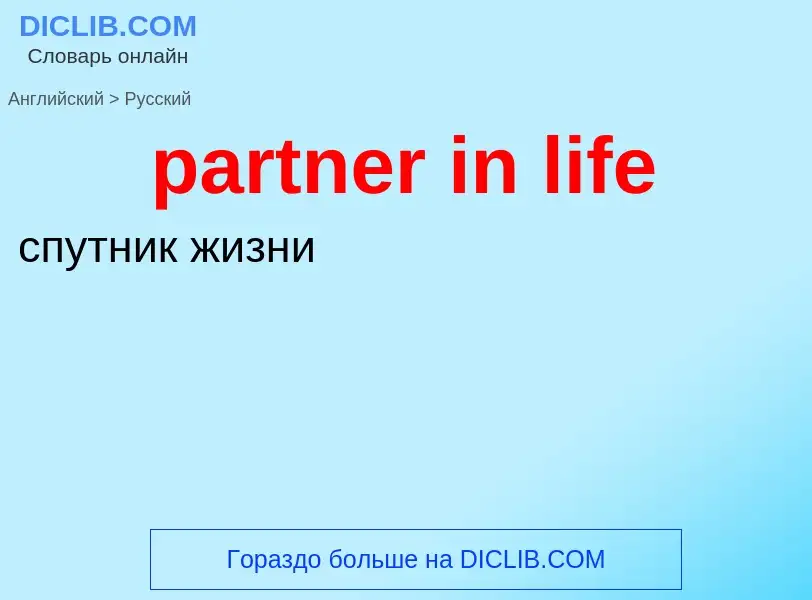 Μετάφραση του &#39partner in life&#39 σε Ρωσικά