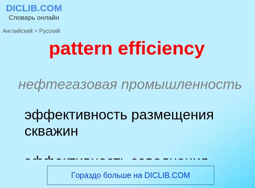 Как переводится pattern efficiency на Русский язык