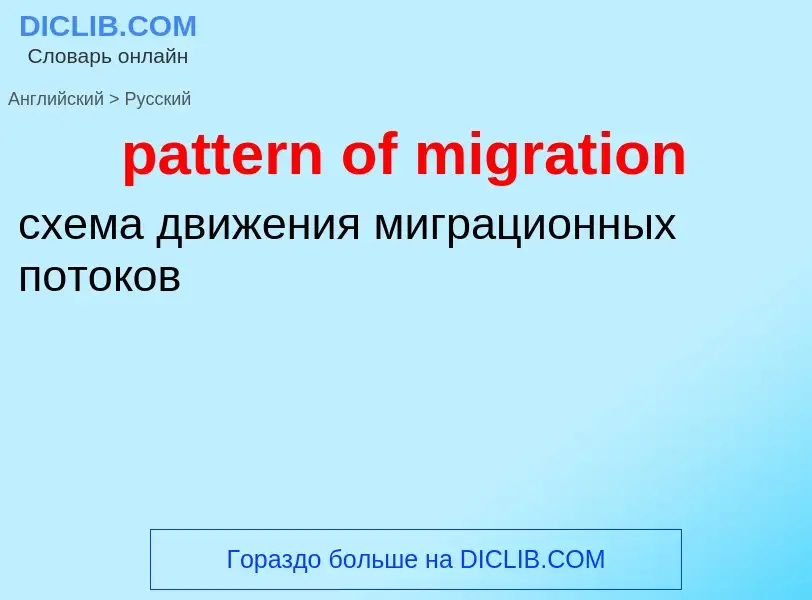 Как переводится pattern of migration на Русский язык