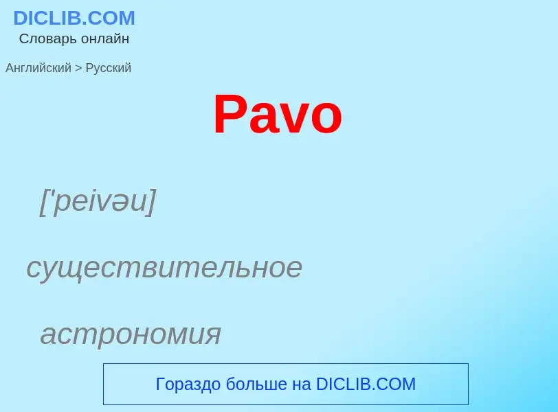 Как переводится Pavo на Русский язык