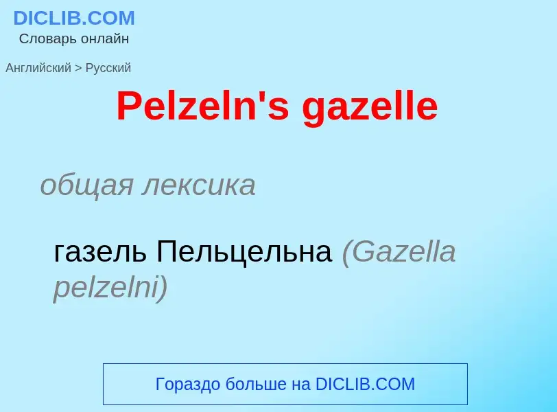 ¿Cómo se dice Pelzeln's gazelle en Ruso? Traducción de &#39Pelzeln's gazelle&#39 al Ruso