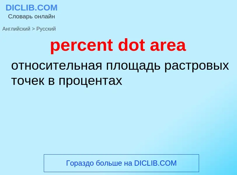 What is the Russian for percent dot area? Translation of &#39percent dot area&#39 to Russian