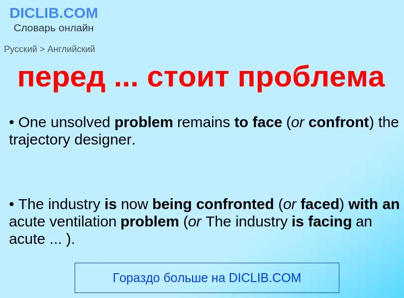 Как переводится перед ... стоит проблема на Английский язык