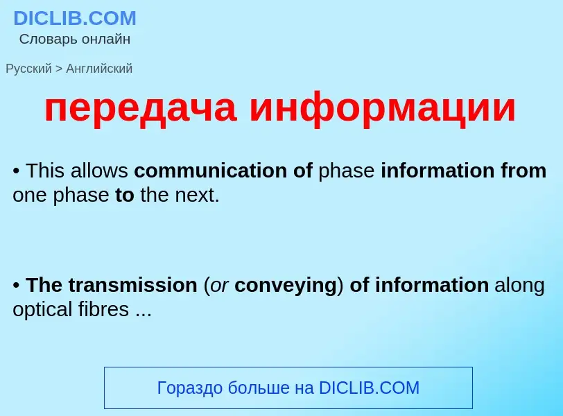 Как переводится передача информации на Английский язык