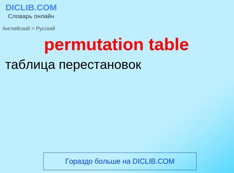 Как переводится permutation table на Русский язык