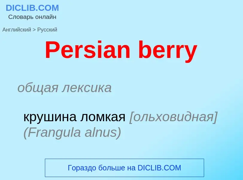 Как переводится Persian berry на Русский язык