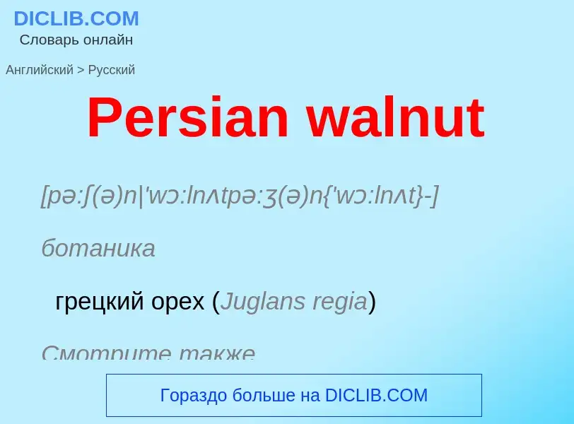 Как переводится Persian walnut на Русский язык