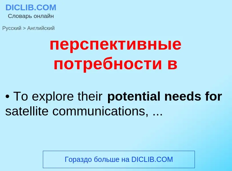 Μετάφραση του &#39перспективные потребности в&#39 σε Αγγλικά