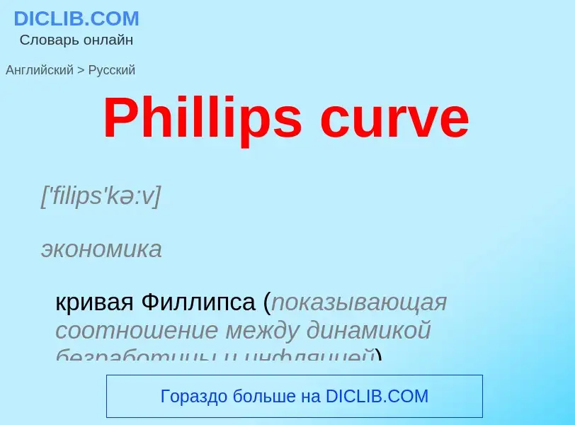 ¿Cómo se dice Phillips curve en Ruso? Traducción de &#39Phillips curve&#39 al Ruso