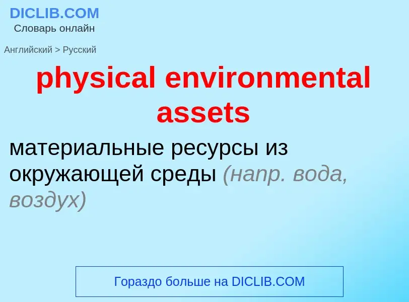 Vertaling van &#39physical environmental assets&#39 naar Russisch