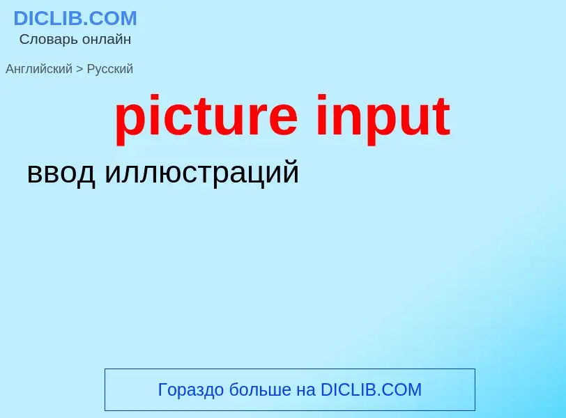 Como se diz picture input em Russo? Tradução de &#39picture input&#39 em Russo