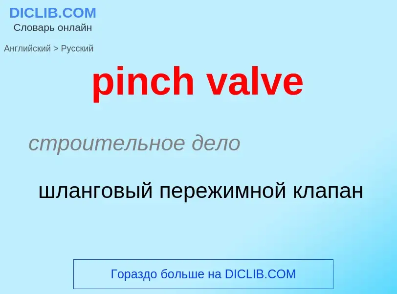 Как переводится pinch valve на Русский язык