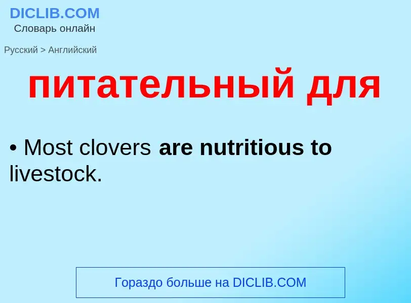 Μετάφραση του &#39питательный для&#39 σε Αγγλικά