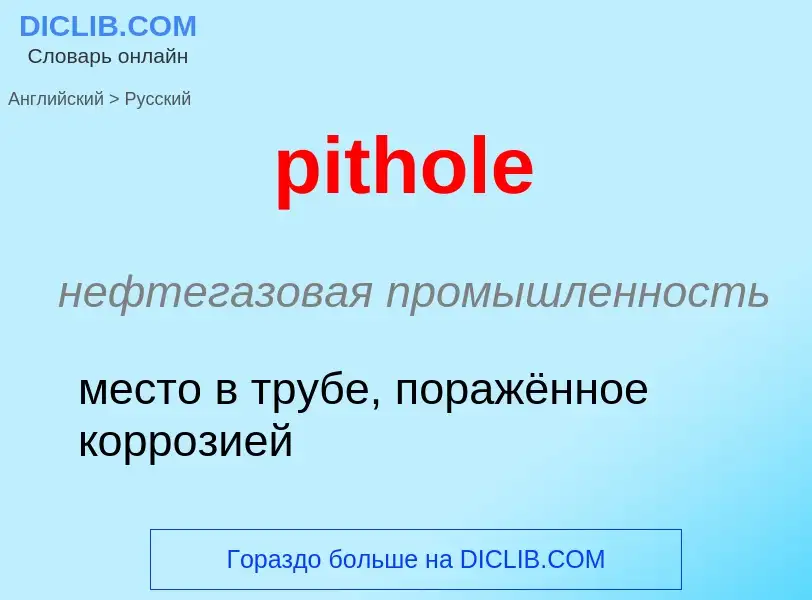 Как переводится pithole на Русский язык