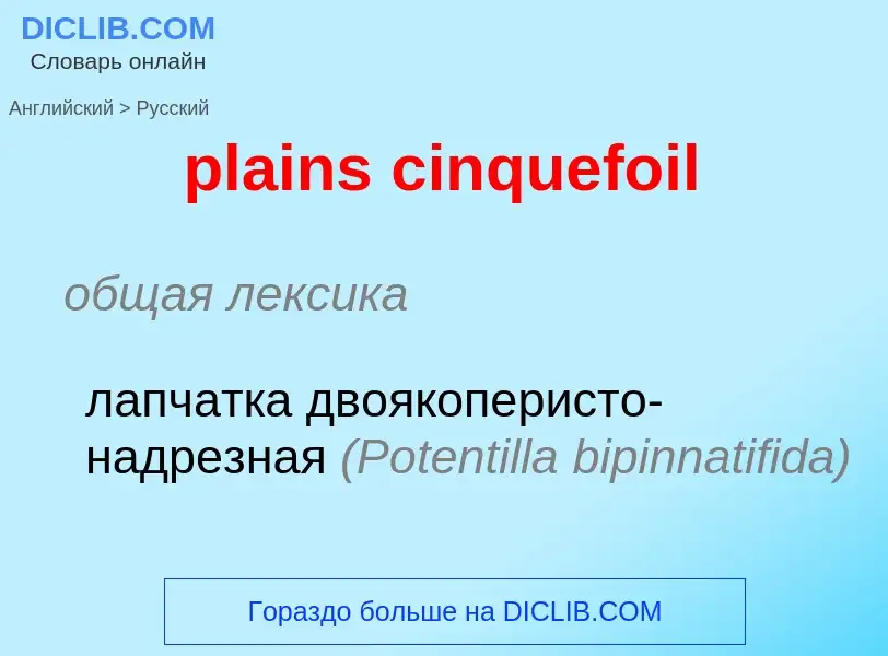 Как переводится plains cinquefoil на Русский язык