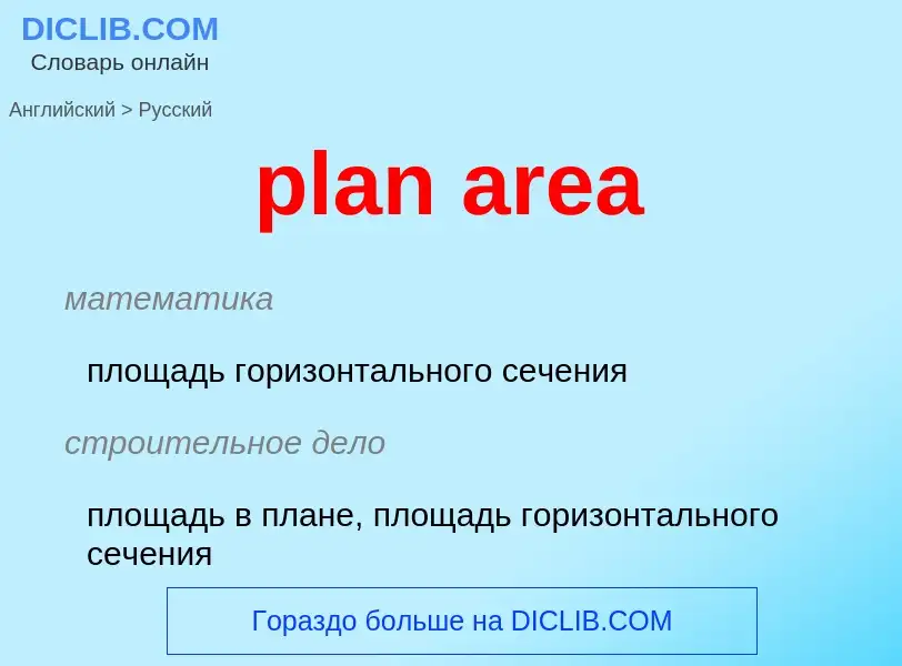 Как переводится plan area на Русский язык