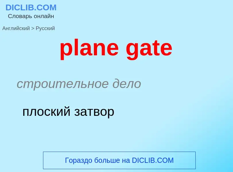 Μετάφραση του &#39plane gate&#39 σε Ρωσικά