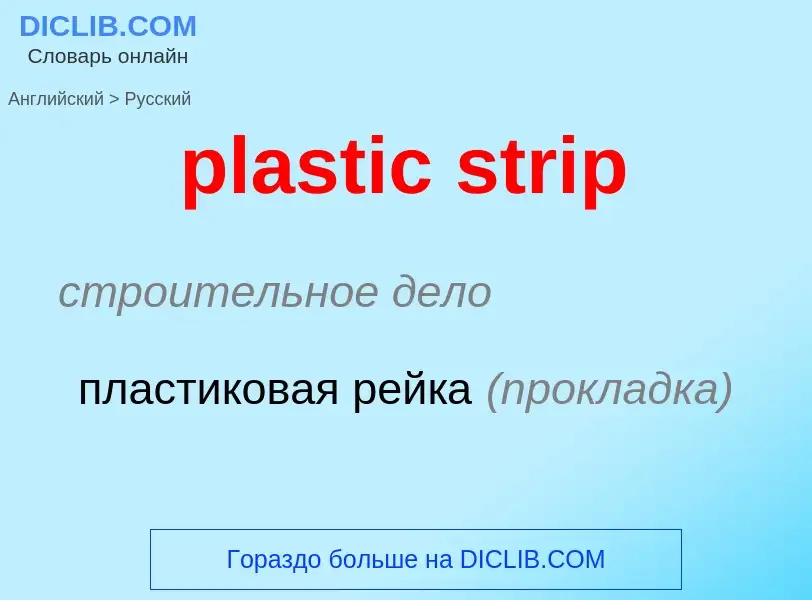 What is the Russian for plastic strip? Translation of &#39plastic strip&#39 to Russian