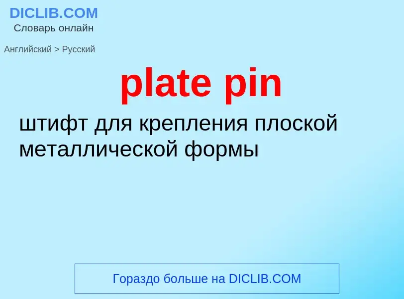 Как переводится plate pin на Русский язык