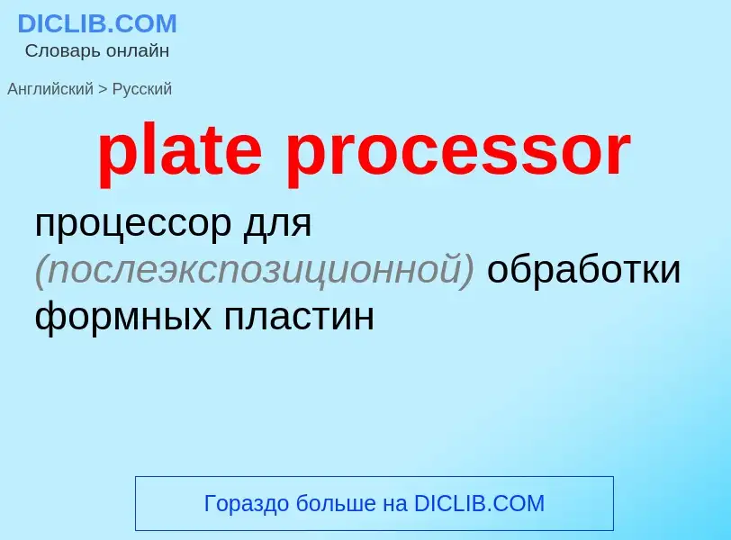 Traduzione di &#39plate processor&#39 in Russo