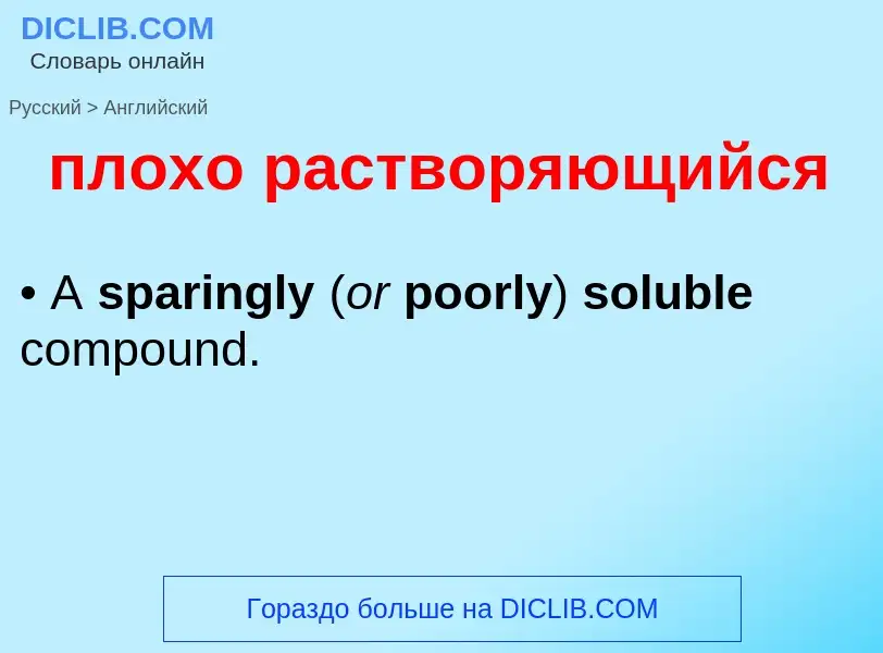 Как переводится плохо растворяющийся на Английский язык