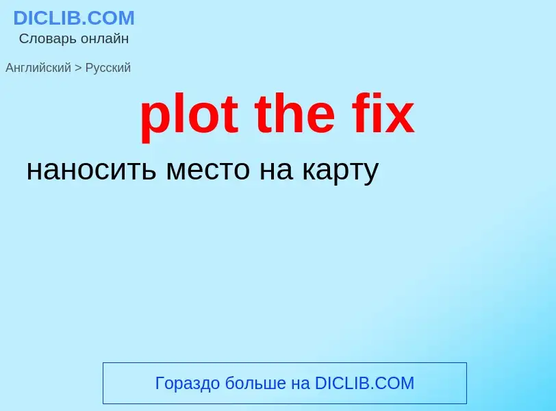 Как переводится plot the fix на Русский язык