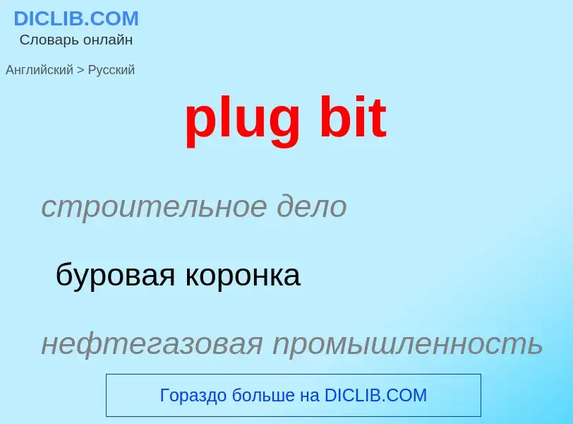 Как переводится plug bit на Русский язык