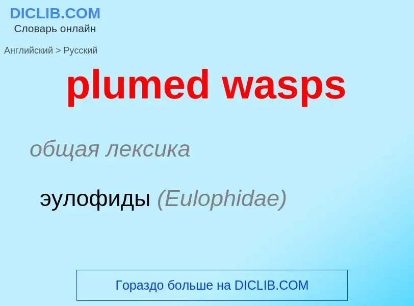 Μετάφραση του &#39plumed wasps&#39 σε Ρωσικά