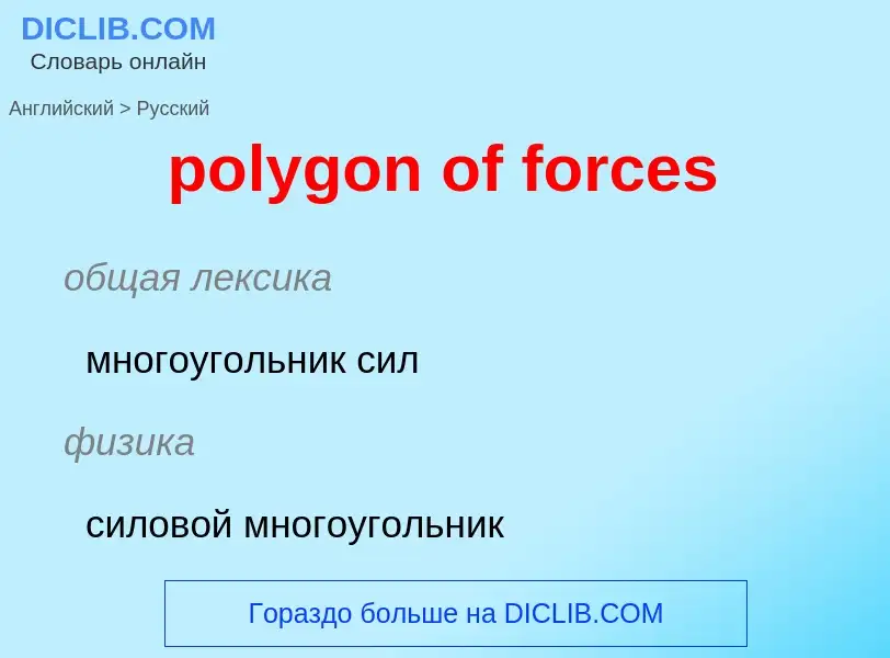 Vertaling van &#39polygon of forces&#39 naar Russisch