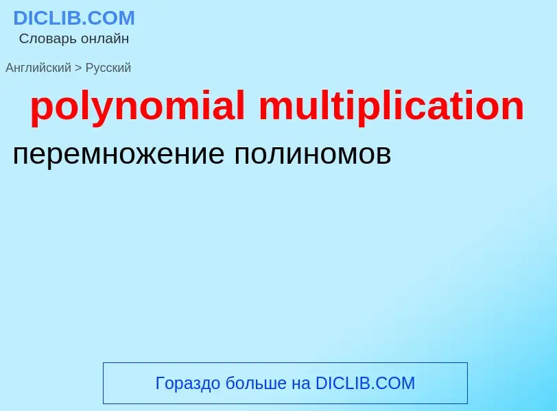 Übersetzung von &#39polynomial multiplication&#39 in Russisch