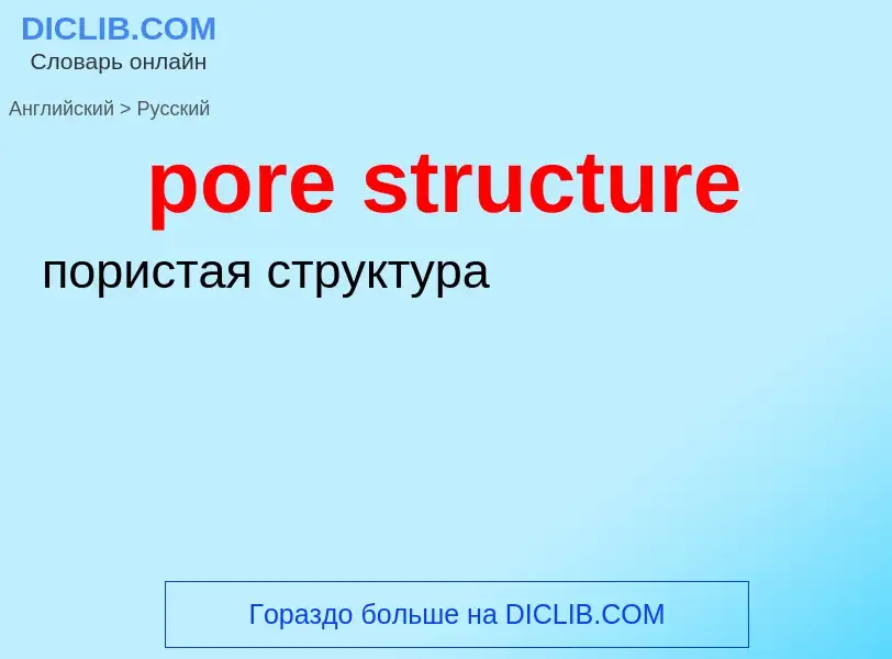 Como se diz pore structure em Russo? Tradução de &#39pore structure&#39 em Russo