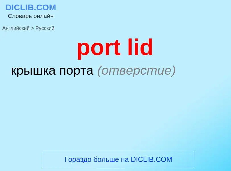 Как переводится port lid на Русский язык