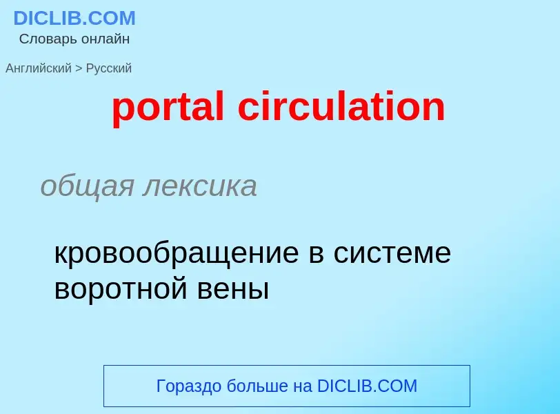 Как переводится portal circulation на Русский язык