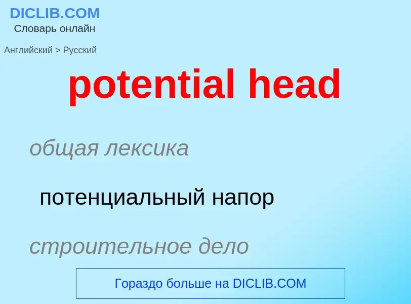 Как переводится potential head на Русский язык