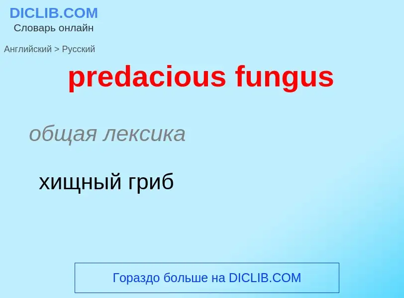 Μετάφραση του &#39predacious fungus&#39 σε Ρωσικά