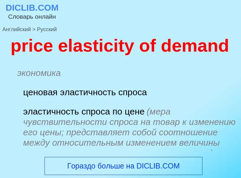 Как переводится price elasticity of demand на Русский язык