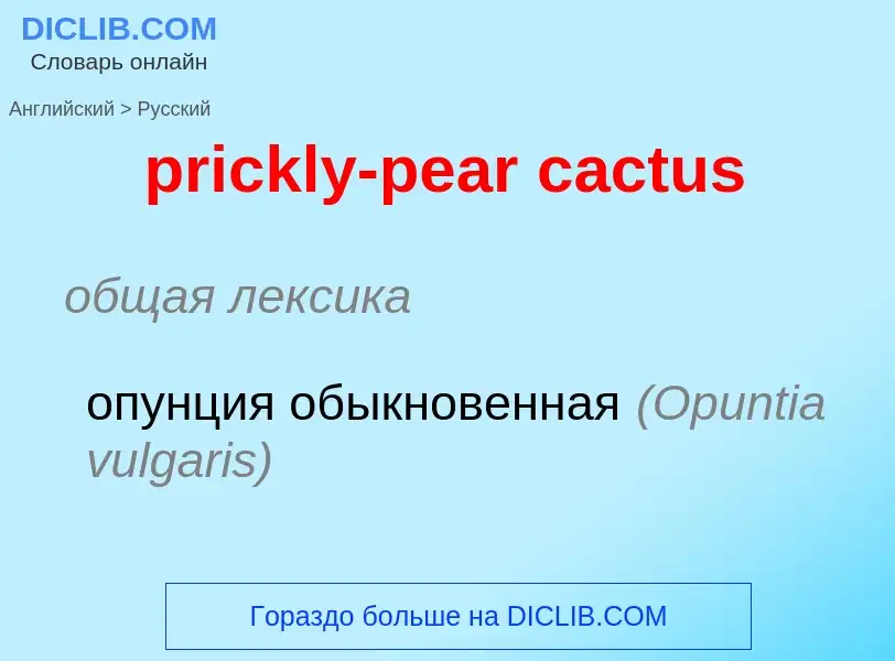 Как переводится prickly-pear cactus на Русский язык