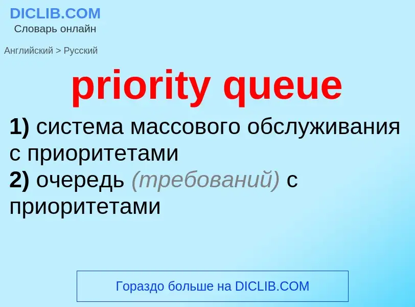 Как переводится priority queue на Русский язык