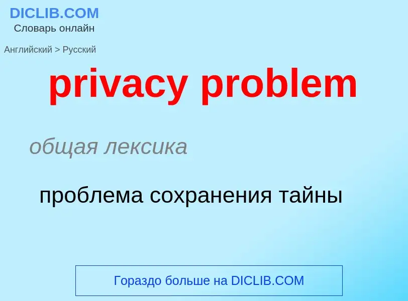 Как переводится privacy problem на Русский язык