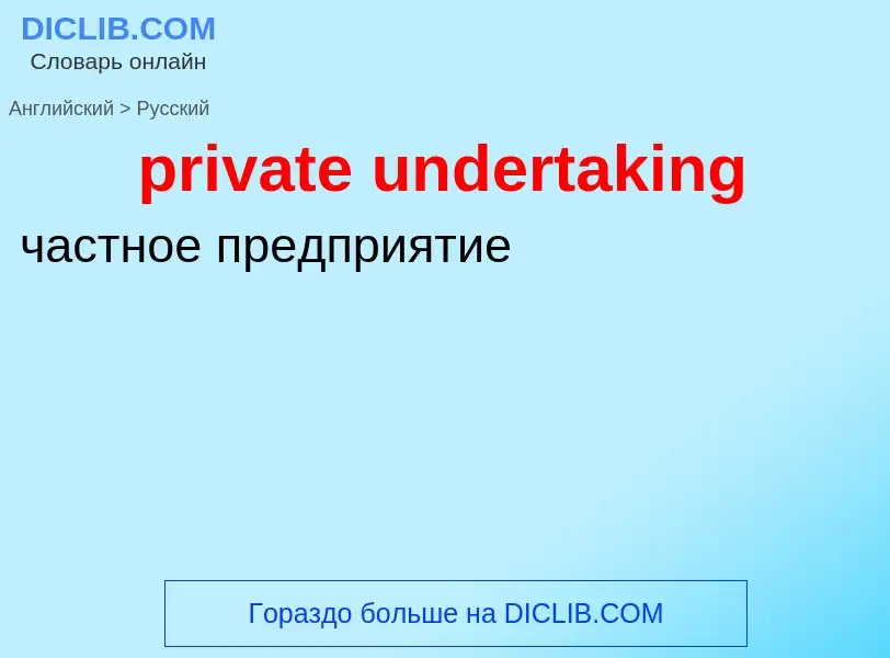 Μετάφραση του &#39private undertaking&#39 σε Ρωσικά