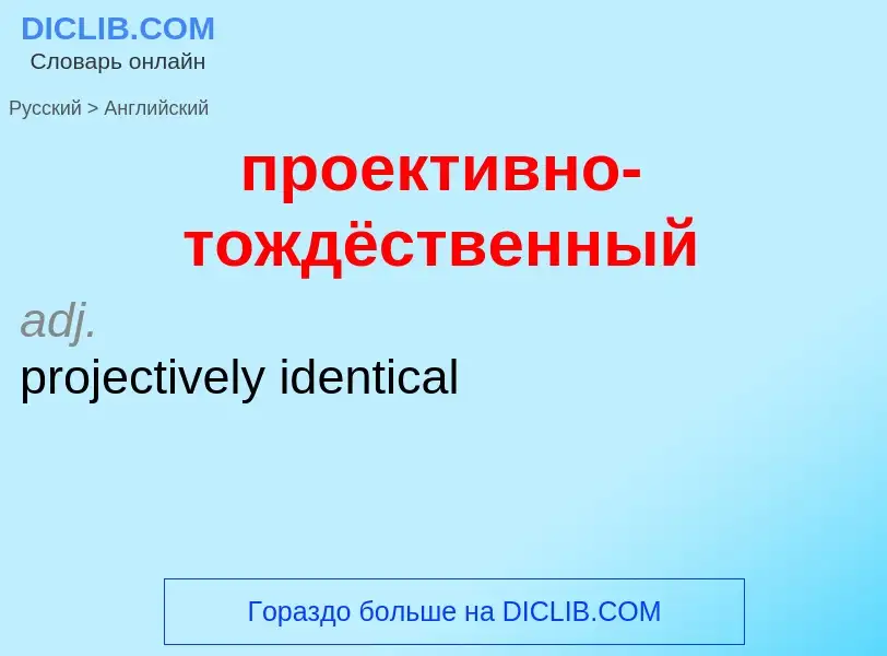 What is the إنجليزي for проективно-тождёственный? Translation of &#39проективно-тождёственный&#39 to